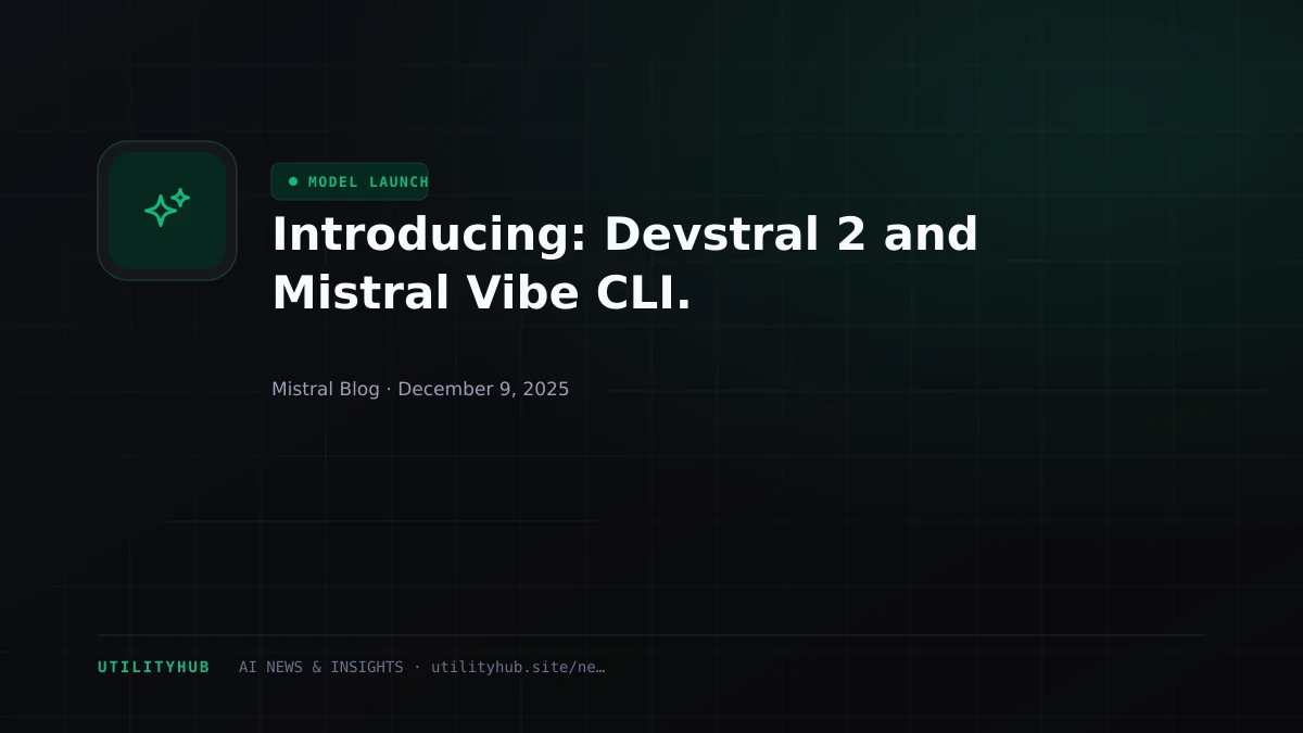 Visual for Introducing: Devstral 2 and Mistral Vibe CLI.