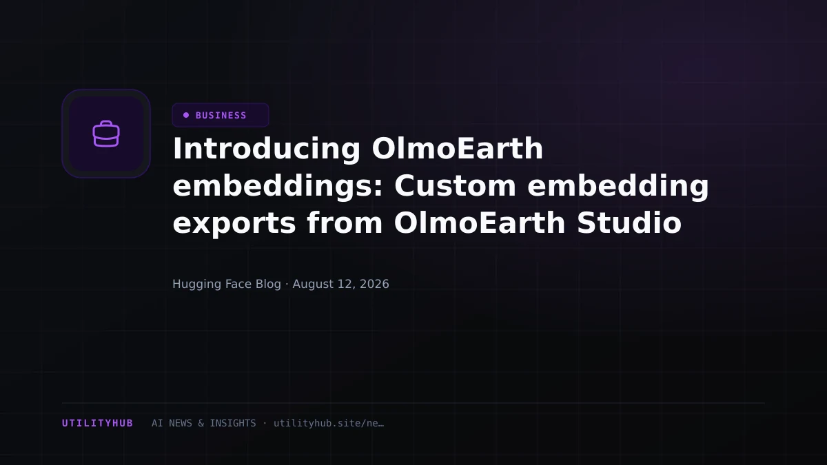Visual for Introducing OlmoEarth embeddings: Custom embedding exports from OlmoEarth Studio for downstream analysis