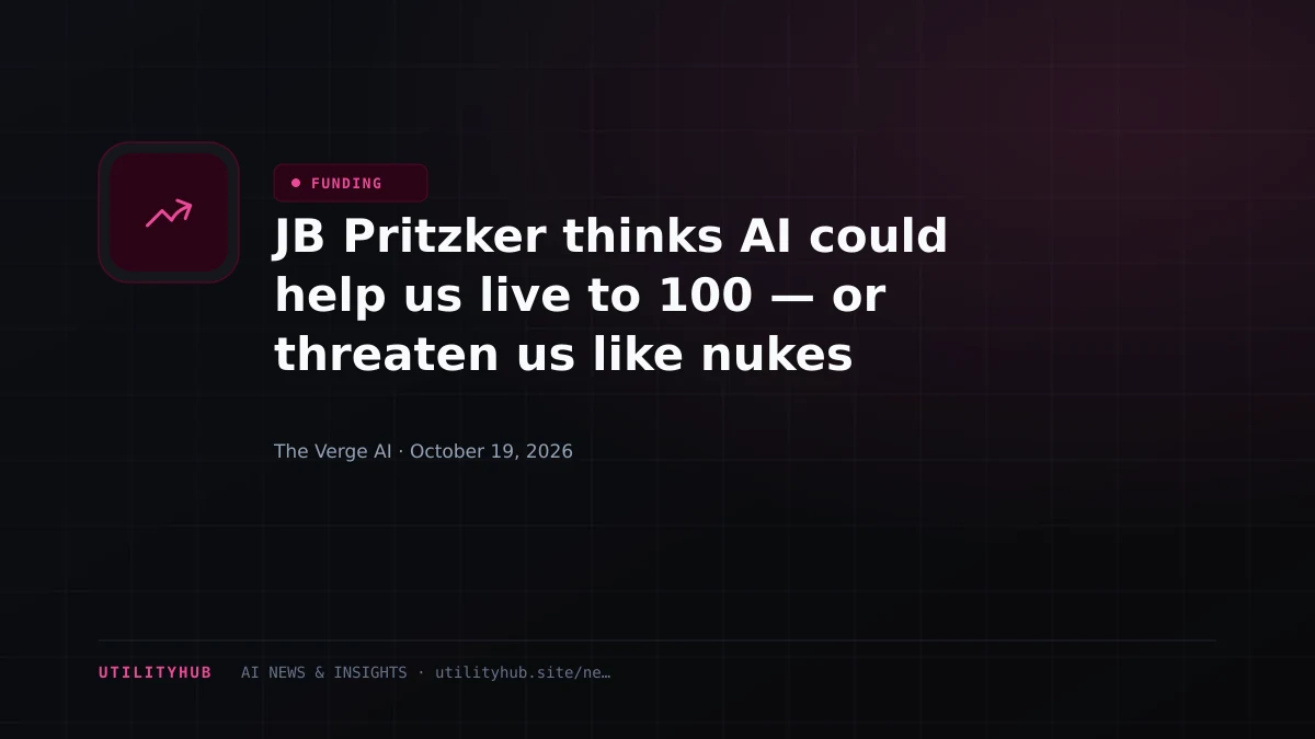Visual reporting for JB Pritzker thinks AI could help us live to 100 — or threaten us like nukes