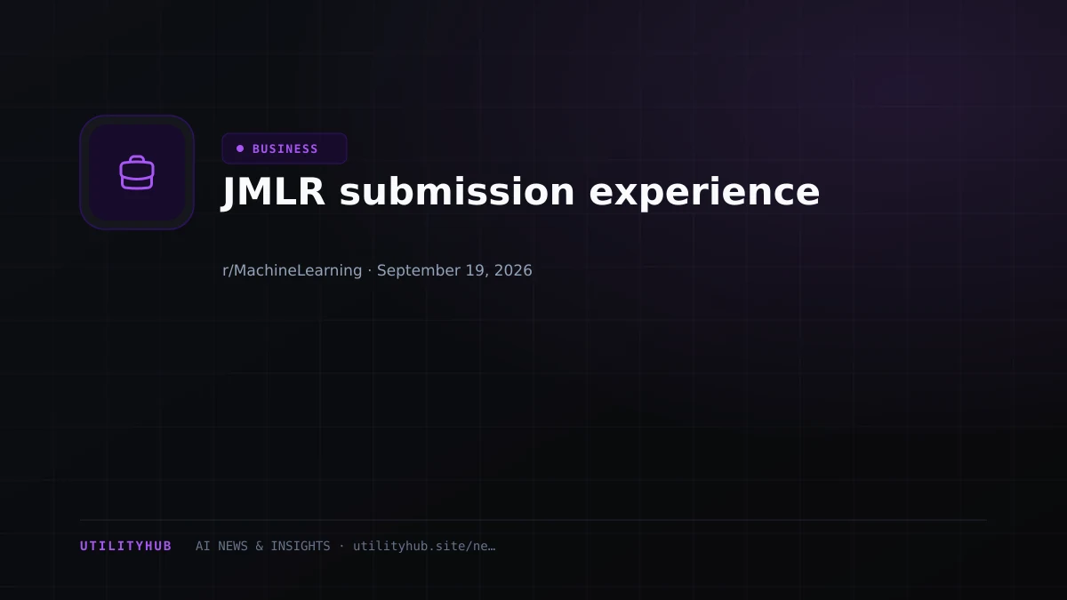 JMLR submission experience