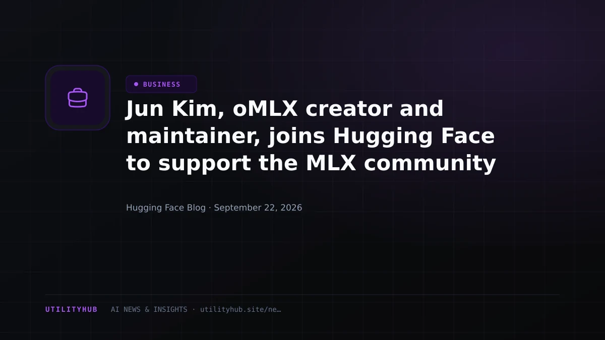 Visual for Jun Kim, oMLX creator and maintainer, joins Hugging Face to support the MLX community