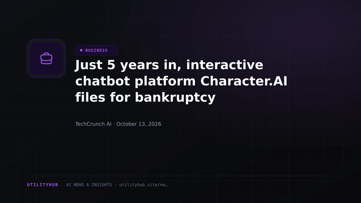 Just 5 years in, interactive chatbot platform Character.AI files for bankruptcy