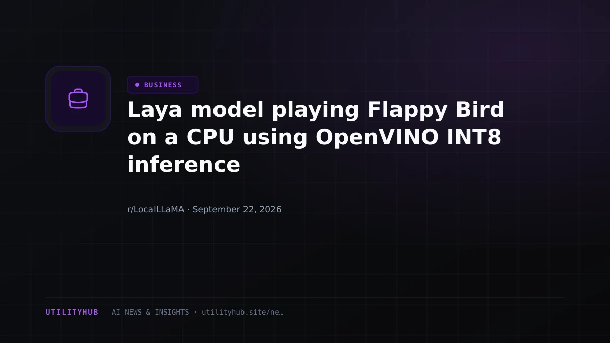 Visual for Laya model playing Flappy Bird on a CPU using OpenVINO INT8 inference