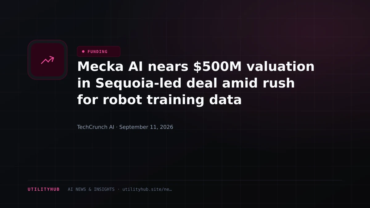 Visual for Mecka AI nears $500M valuation in Sequoia-led deal amid rush for robot training data