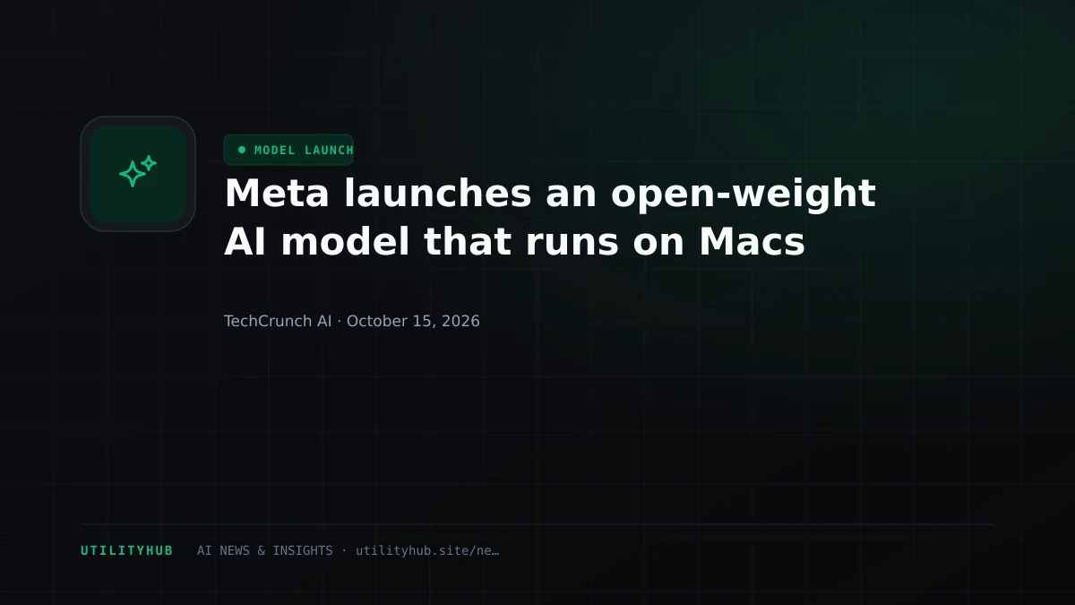 Meta launches an open-weight AI model that runs on Macs