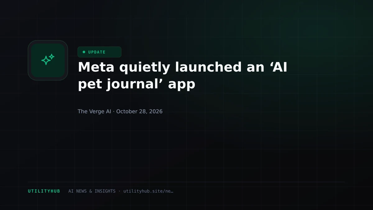 Meta quietly launched an ‘AI pet journal’ app
