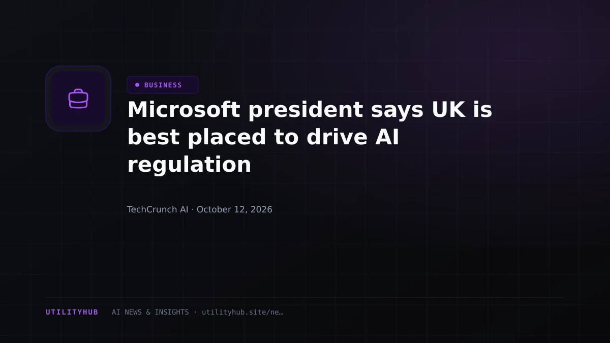 Visual reporting for Microsoft president says UK is best placed to drive AI regulation