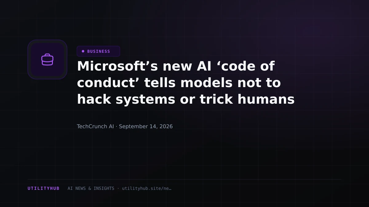 Visual for Microsoft’s new AI ‘code of conduct’ tells models not to hack systems or trick humans