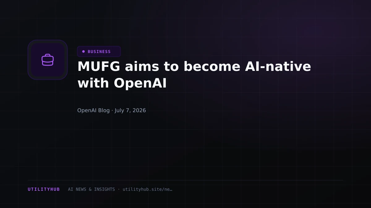 Visual for MUFG aims to become AI-native with OpenAI