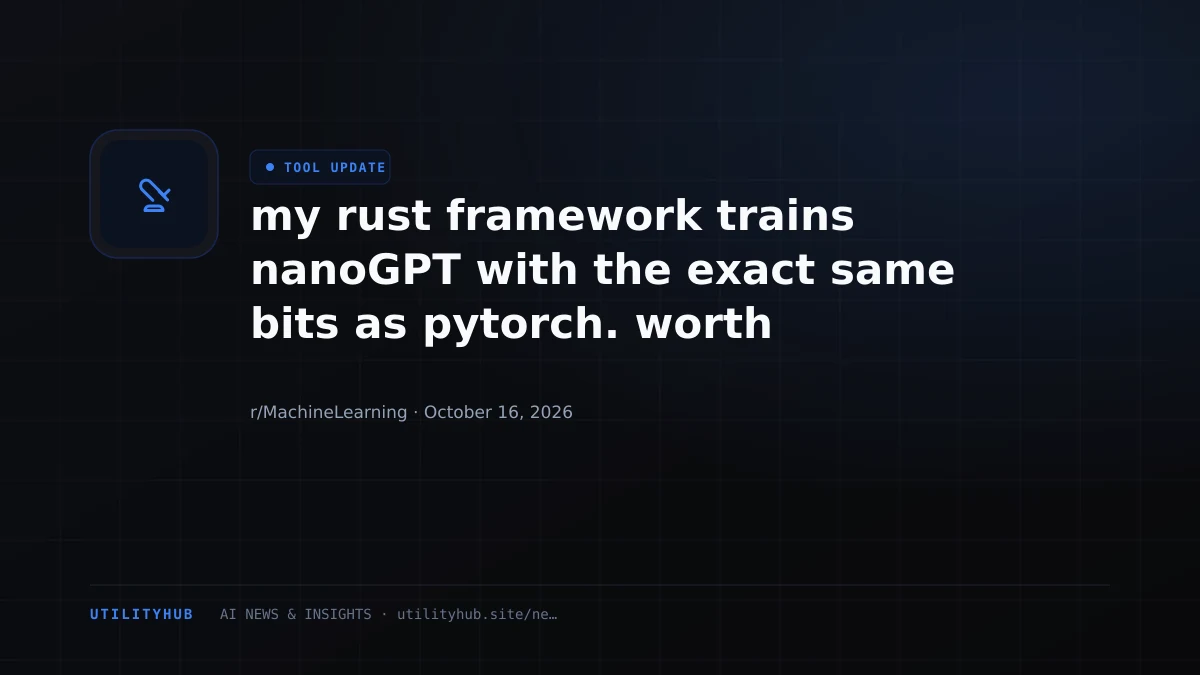 Visual reporting for my rust framework trains nanoGPT with the exact same bits as pytorch. worth continuing?
