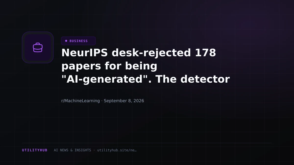 Visual for NeurIPS desk-rejected 178 papers for being "AI-generated". The detector flagged the track chairs' own papers at 24-69%