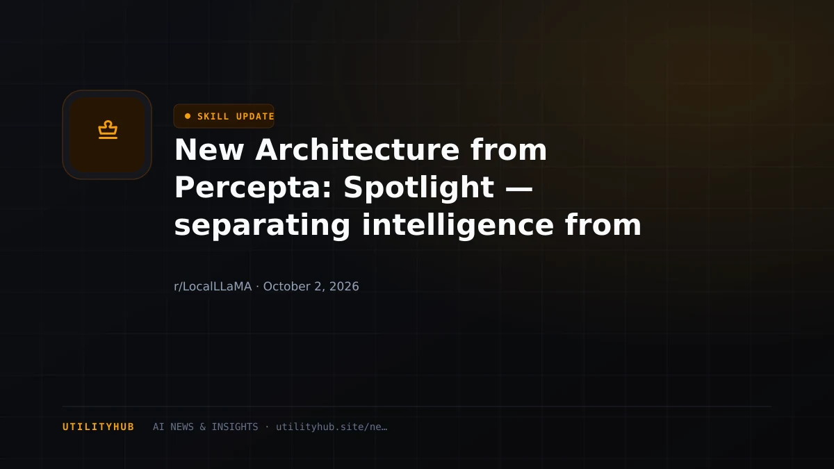 New Architecture from Percepta: Spotlight — separating intelligence from memory, allowing knowledge and skills to grow without changing the model's weights.