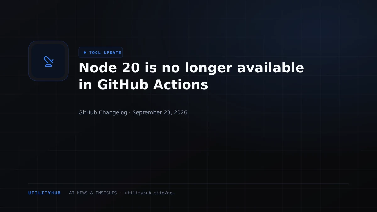 Visual for Node 20 is no longer available in GitHub Actions