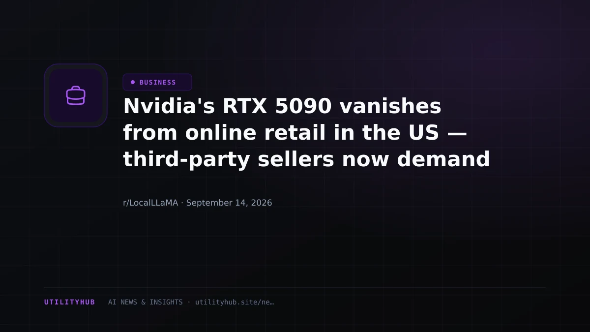 Visual for Nvidia's RTX 5090 vanishes from online retail in the US — third-party sellers now demand as much as $9,500 for Nvidia's fastest GPU