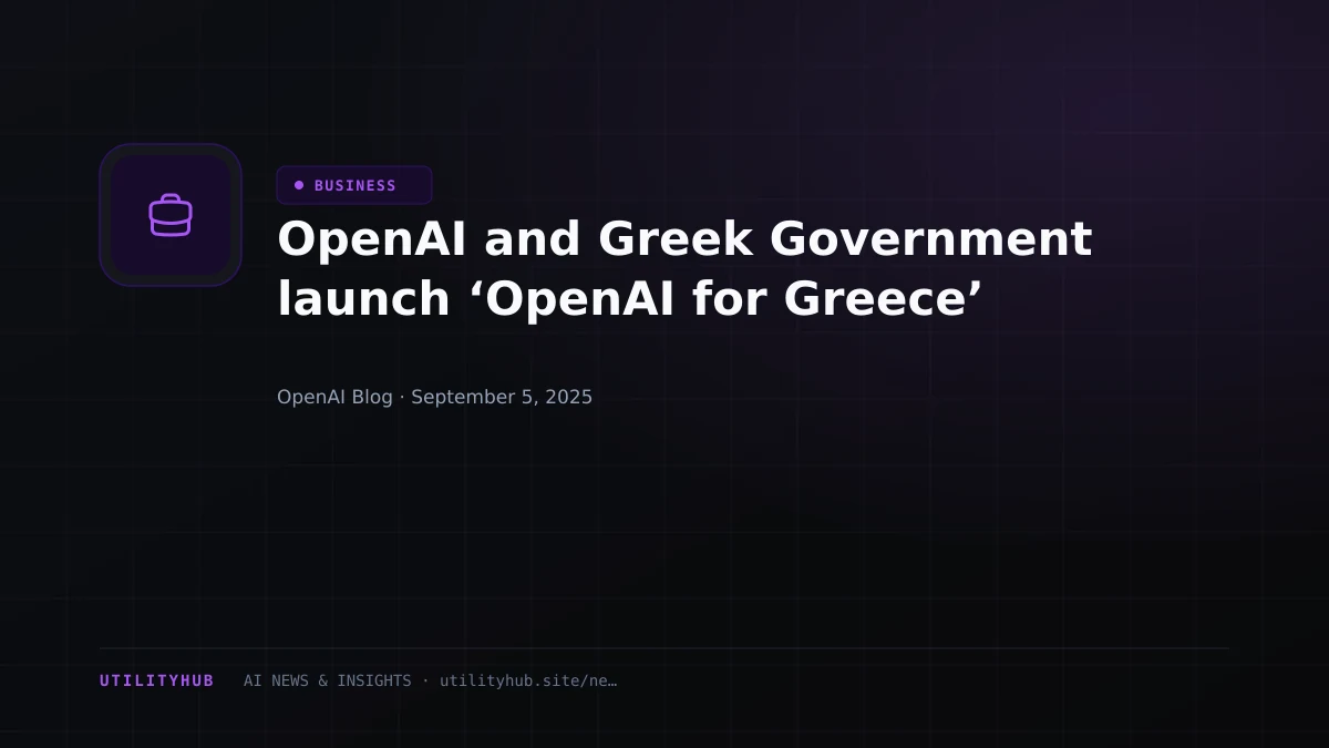Visual for OpenAI and Greek Government launch ‘OpenAI for Greece’