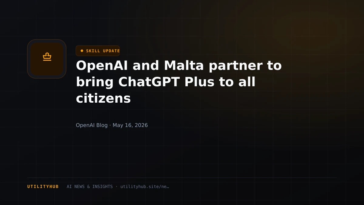 Visual for OpenAI and Malta partner to bring ChatGPT Plus to all citizens