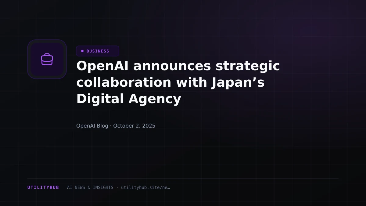 Visual for OpenAI announces strategic collaboration with Japan’s Digital Agency