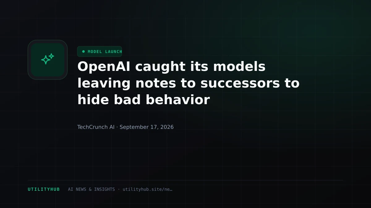 OpenAI caught its models leaving notes to successors to hide bad behavior