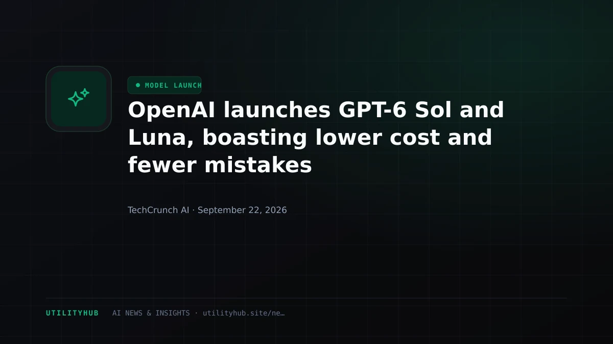 OpenAI launches GPT-6 Sol and Luna, boasting lower cost and fewer mistakes