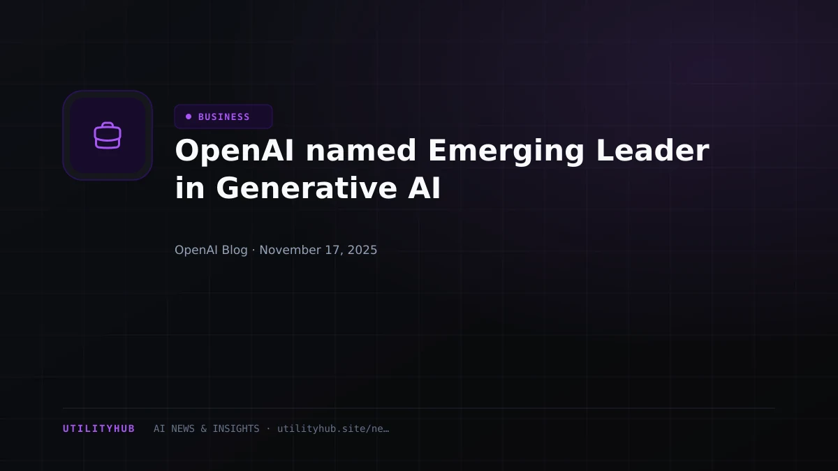 Visual for OpenAI named Emerging Leader in Generative AI