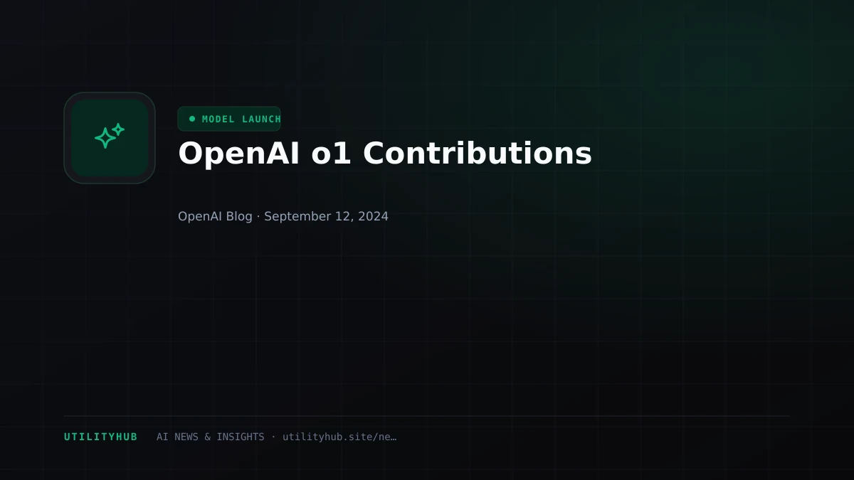 Visual reporting for OpenAI o1 Contributions
