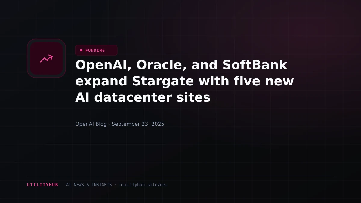 Visual for OpenAI, Oracle, and SoftBank expand Stargate with five new AI datacenter sites