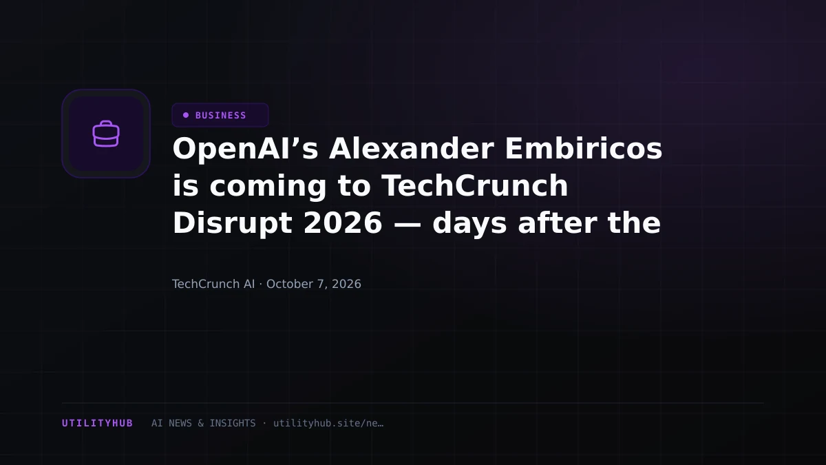 Visual reporting for OpenAI’s Alexander Embiricos is coming to TechCrunch Disrupt 2026 — days after the launch of Dots