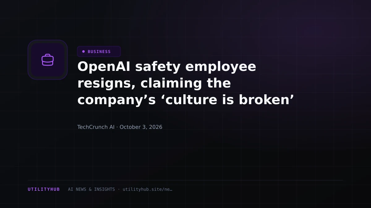 Visual reporting for OpenAI safety employee resigns, claiming the company’s ‘culture is broken’