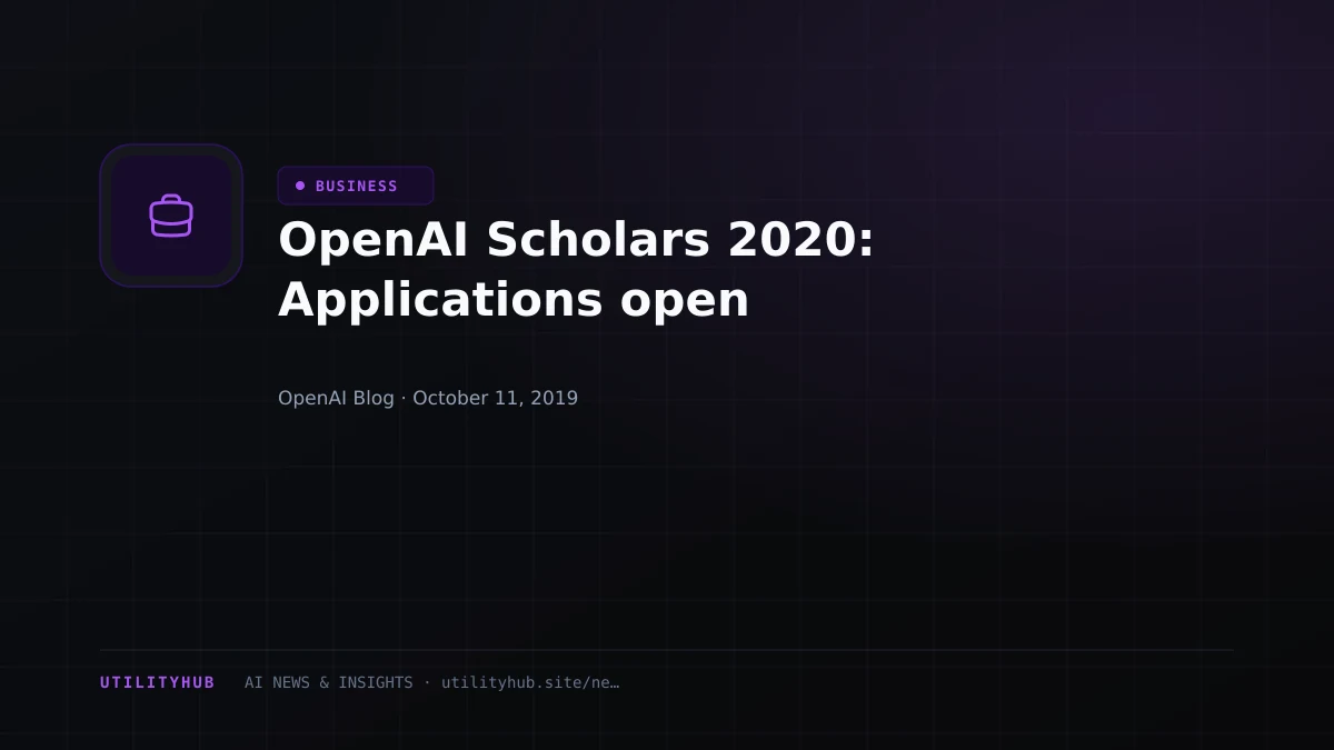 Visual reporting for OpenAI Scholars 2020: Applications open