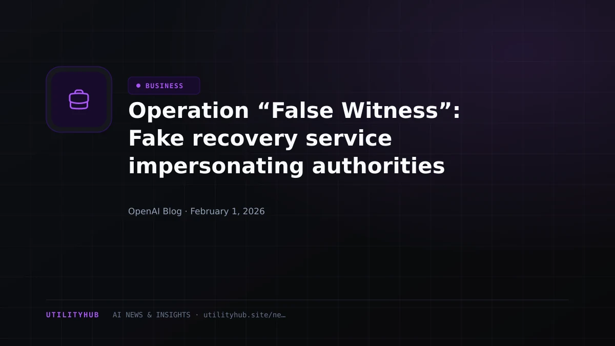 Visual for Operation “False Witness”: Fake recovery service impersonating authorities