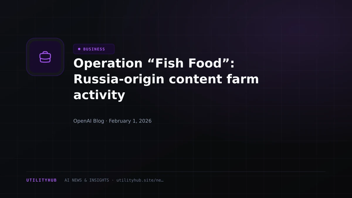 Visual for Operation “Fish Food”: Russia-origin content farm activity