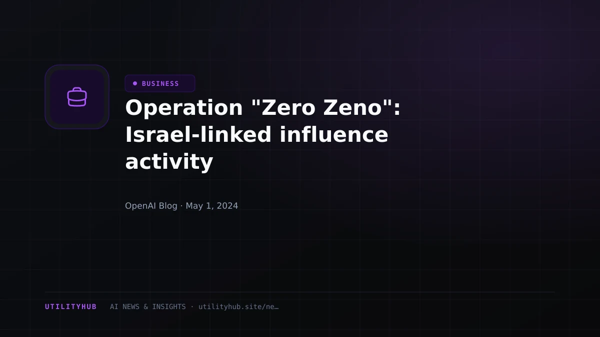 Visual reporting for Operation "Zero Zeno": Israel-linked influence activity