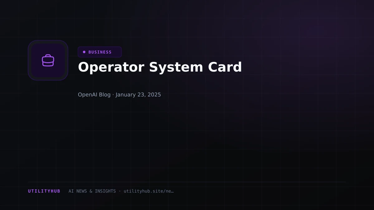 Visual reporting for Operator System Card