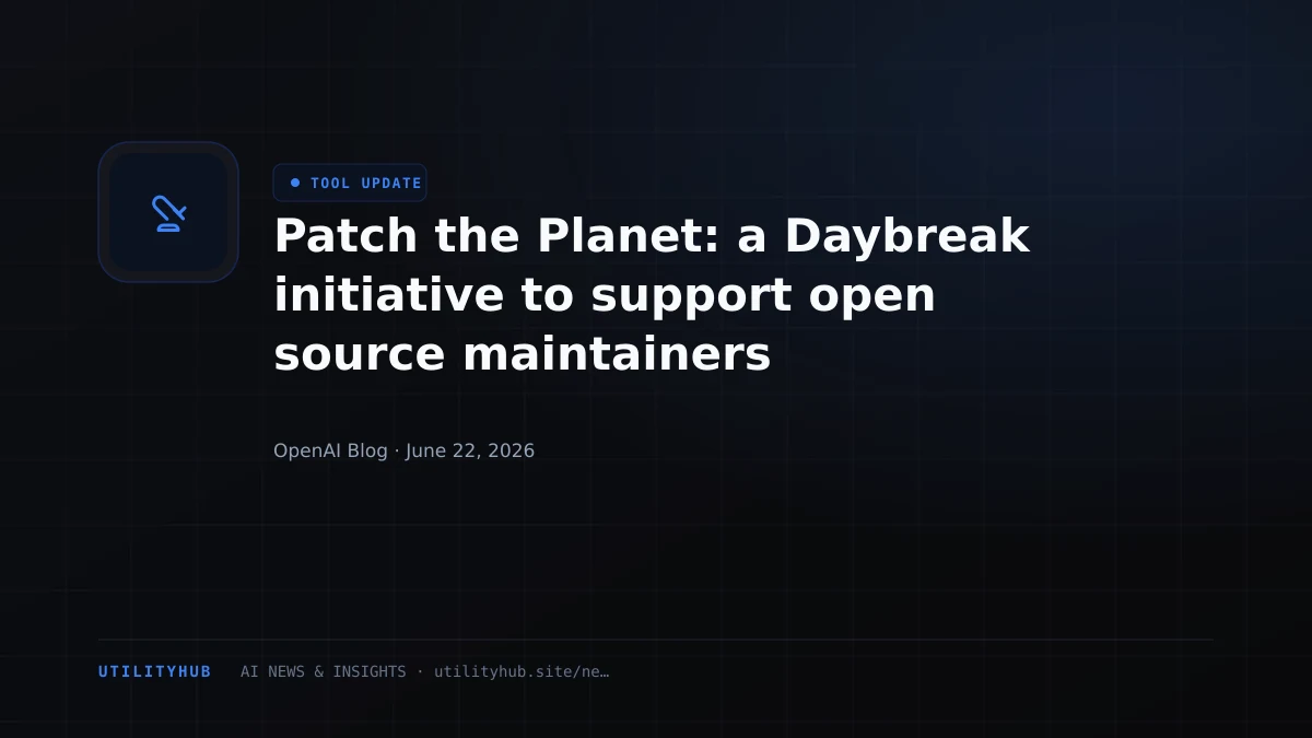 Visual for Patch the Planet: a Daybreak initiative to support open source maintainers