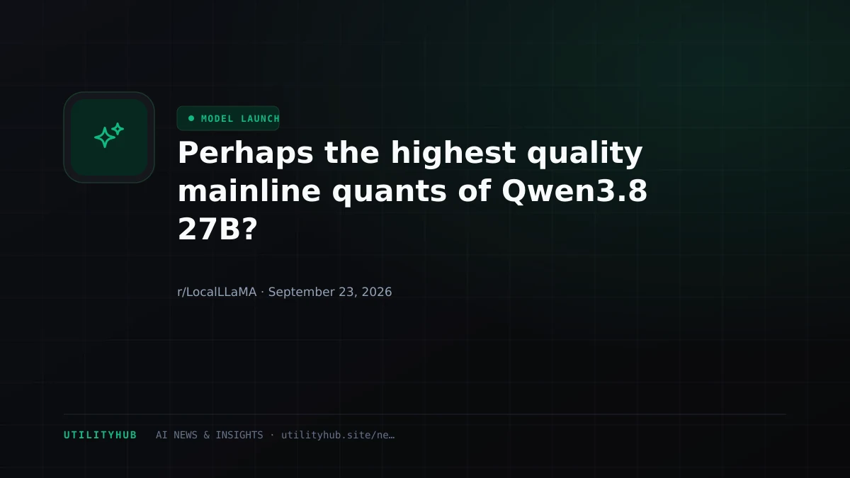 Visual for Perhaps the highest quality mainline quants of Qwen3.8 27B?