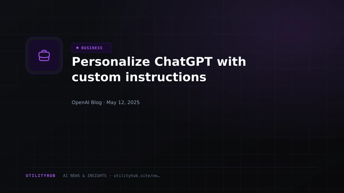 Visual reporting for Personalize ChatGPT with custom instructions