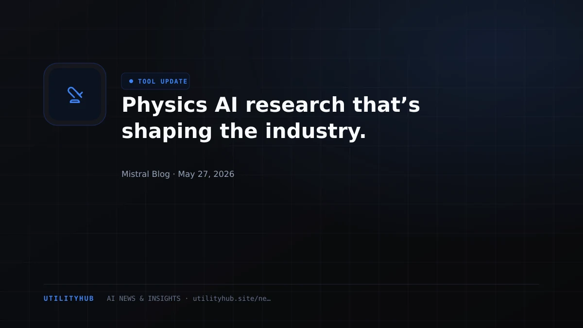 Visual for Physics AI research that’s shaping the industry.