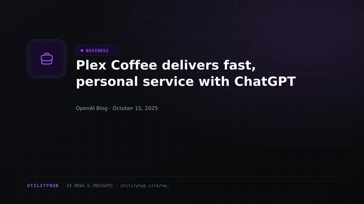 Visual for Plex Coffee delivers fast, personal service with ChatGPT