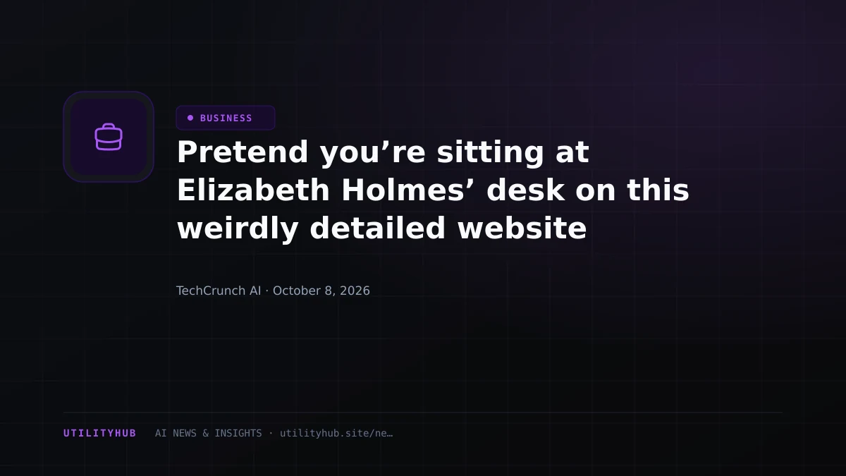 Pretend you’re sitting at Elizabeth Holmes’ desk on this weirdly detailed website