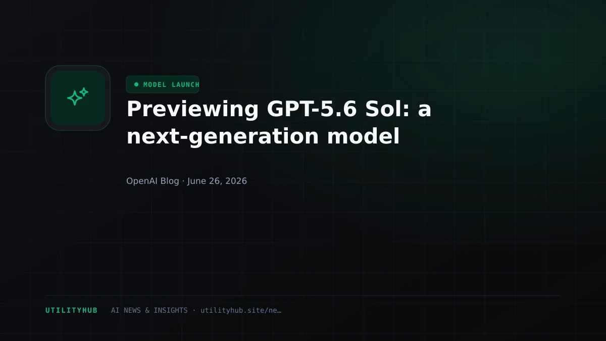 Visual for Previewing GPT-5.6 Sol: a next-generation model