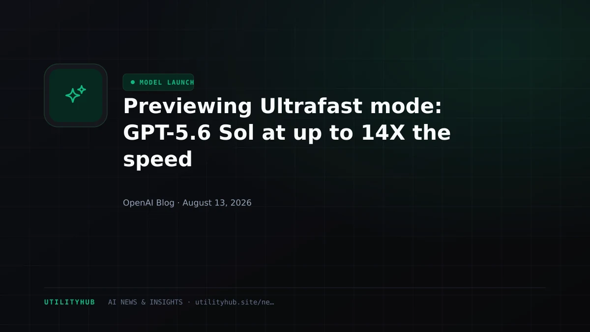 Visual for Previewing Ultrafast mode: GPT-5.6 Sol at up to 14X the speed