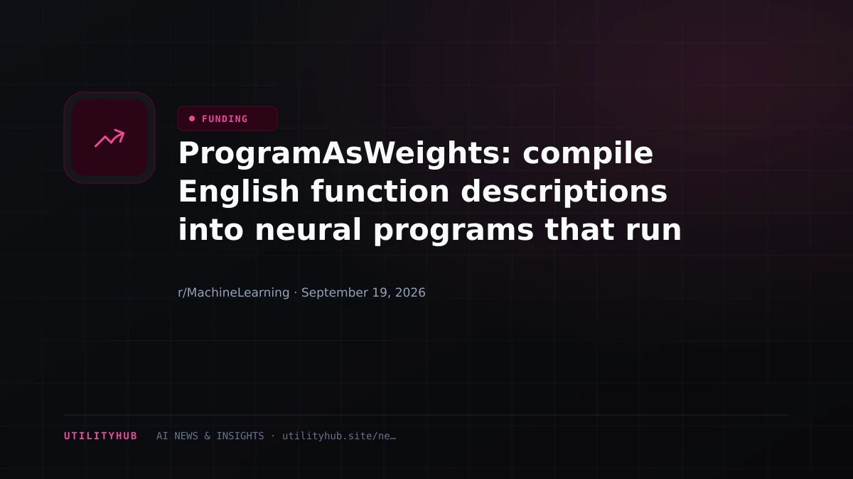 Visual for ProgramAsWeights: compile English function descriptions into neural programs that run locally