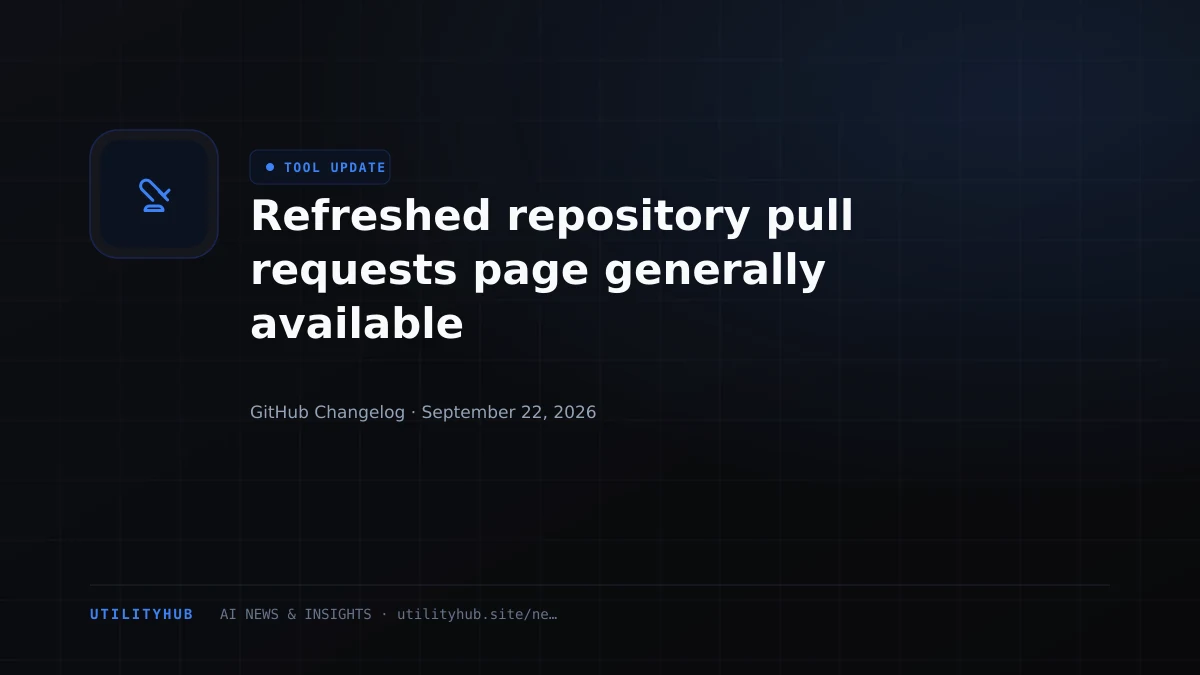 Visual for Refreshed repository pull requests page generally available