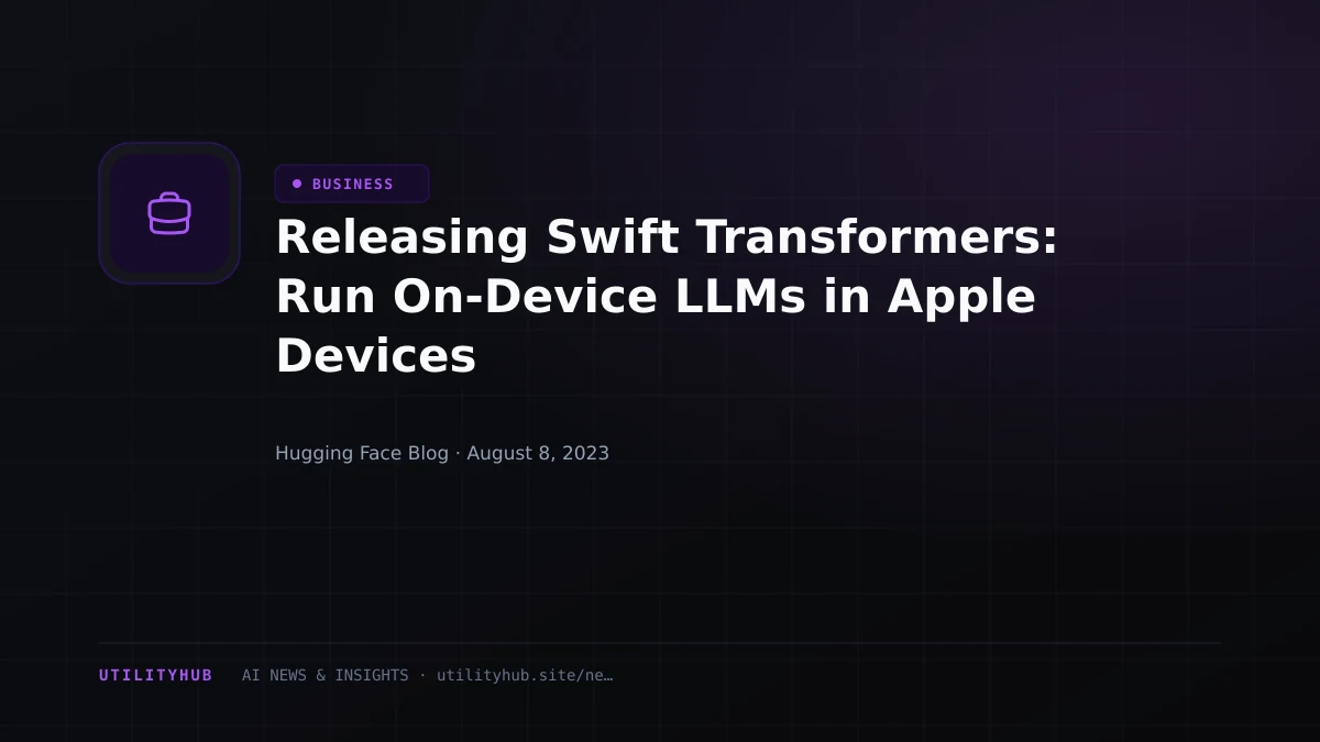Visual reporting for Releasing Swift Transformers: Run On-Device LLMs in Apple Devices
