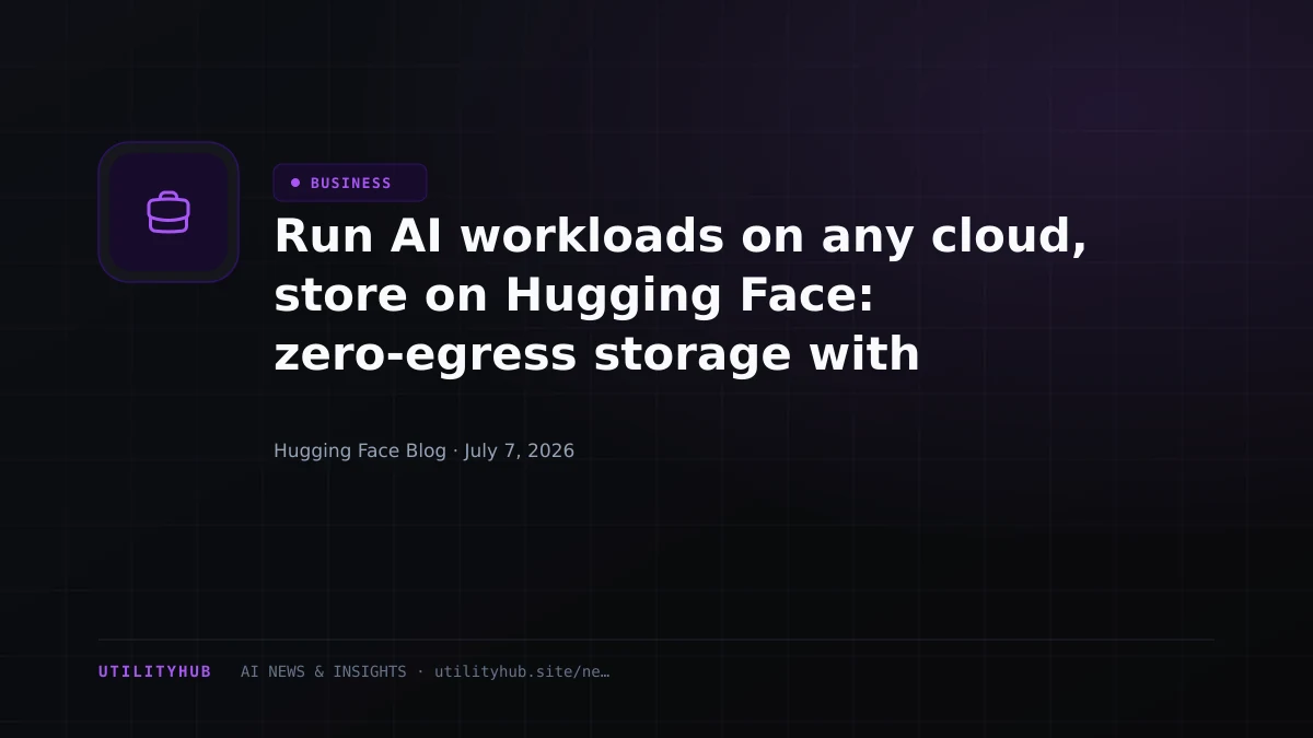 Visual for Run AI workloads on any cloud, store on Hugging Face: zero-egress storage with SkyPilot