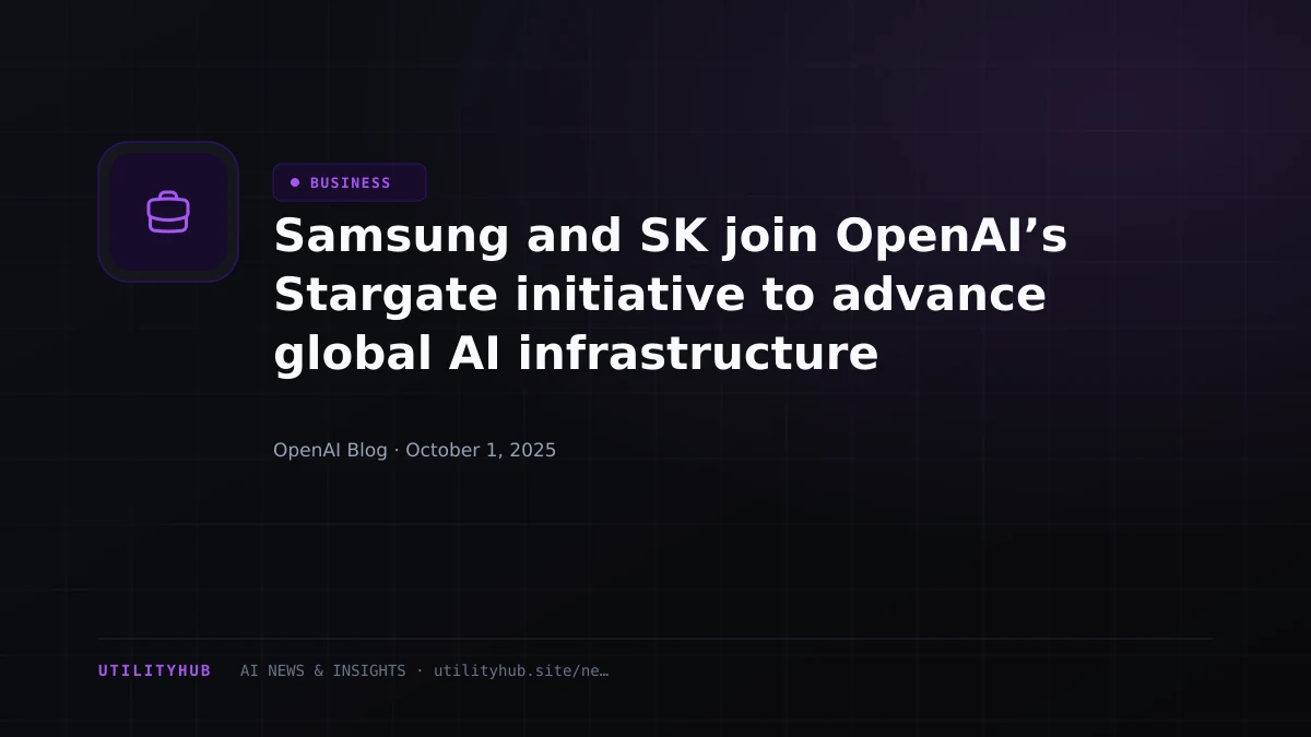 Visual for Samsung and SK join OpenAI’s Stargate initiative to advance global AI infrastructure