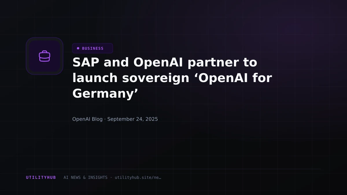 Visual for SAP and OpenAI partner to launch sovereign ‘OpenAI for Germany’