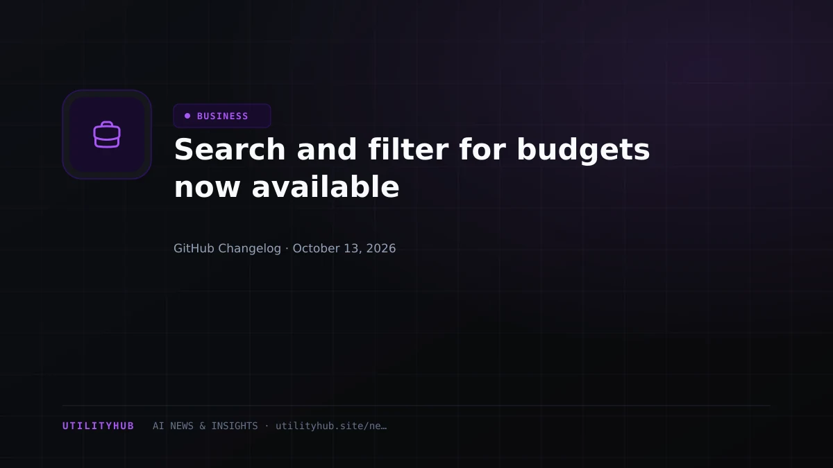 Visual reporting for Search and filter for budgets now available