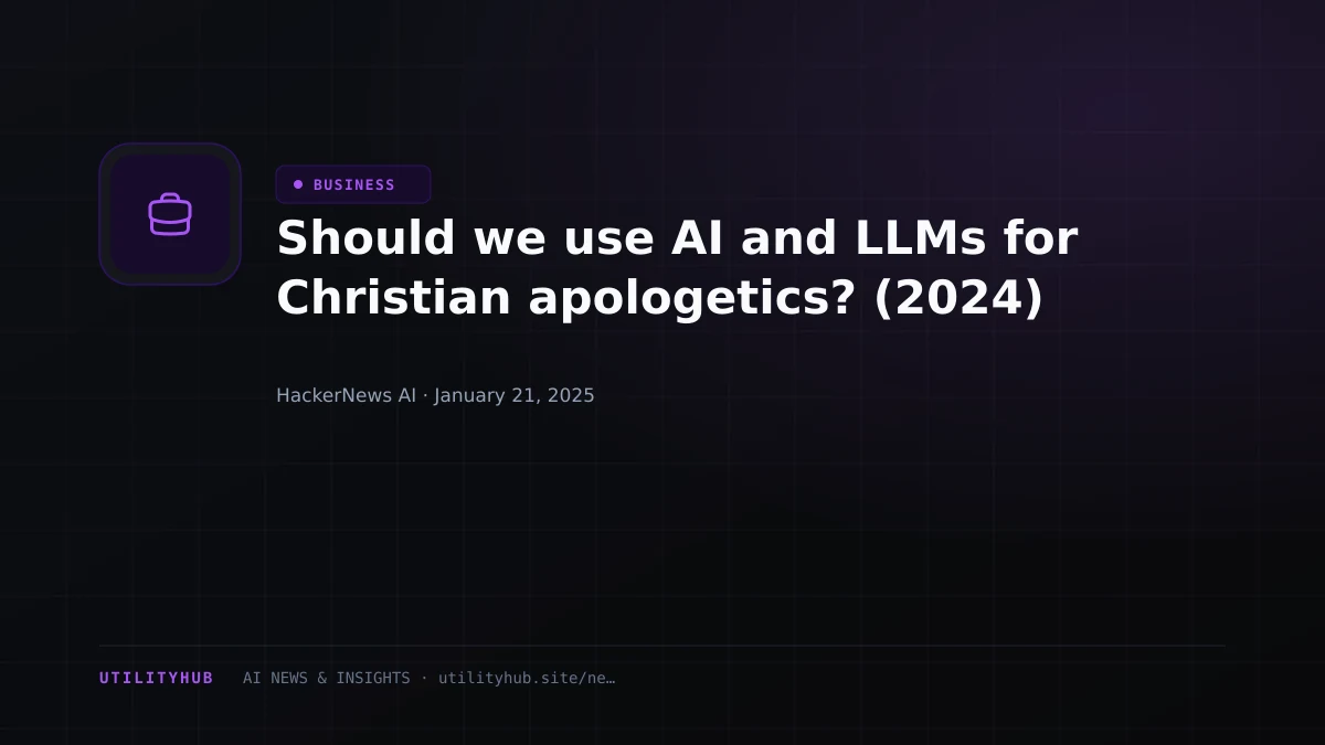 Visual reporting for Should we use AI and LLMs for Christian apologetics? (2024)