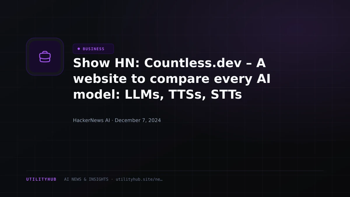 Visual reporting for Show HN: Countless.dev – A website to compare every AI model: LLMs, TTSs, STTs